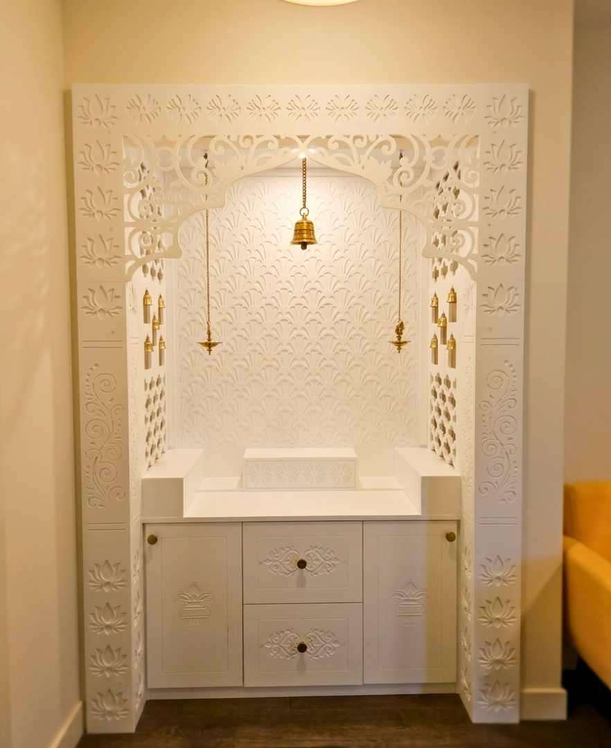 Tailor made custom puja mandir for home and office in Calgary designed with precision to fit any space