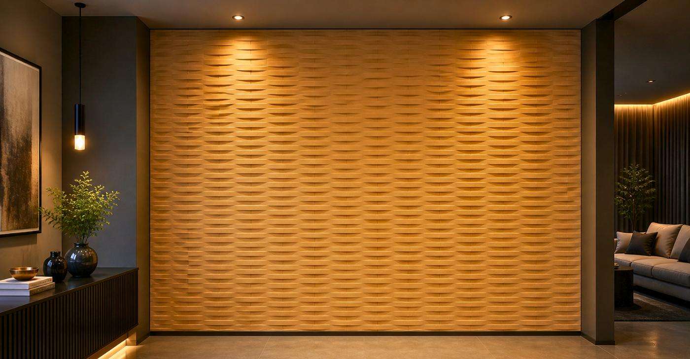 3D wall panel crafted with precision using CNC technology by CNC Solution in Calgary