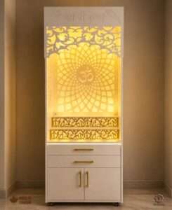 Compact puja mandir for small apartment spaces in Calgary