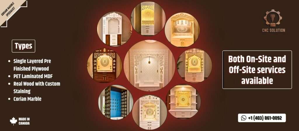 cnc wide range of mandir designs