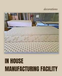 2D wall panels being precision cut on a CNC machine at CNC Solution's manufacturing facility in Calgary.