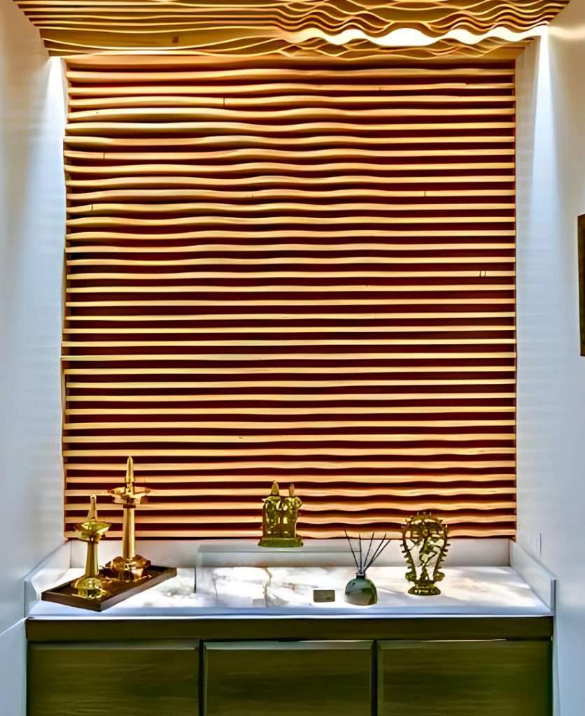 Custom feature wall panels crafted to create a modern statement wall in a Calgary interior.