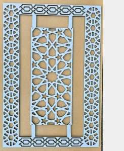 Star pattern Jaali partition manufactured using CNC technology in Calgary.